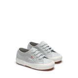 Superga 2750 Kids Jcot Classic Sneakers - Grey Lilla Avorio. Front view.