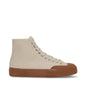 Superga 2433 Twisted Herringbone Sneakers - Off White Amber Brown. Side view.