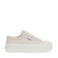 Superga 2631 Stripe Platform Sneakers - Beige Lt Avorio. Side view.