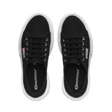 Superga 2287 Bubble Line Sneakers - Black White. Top view.