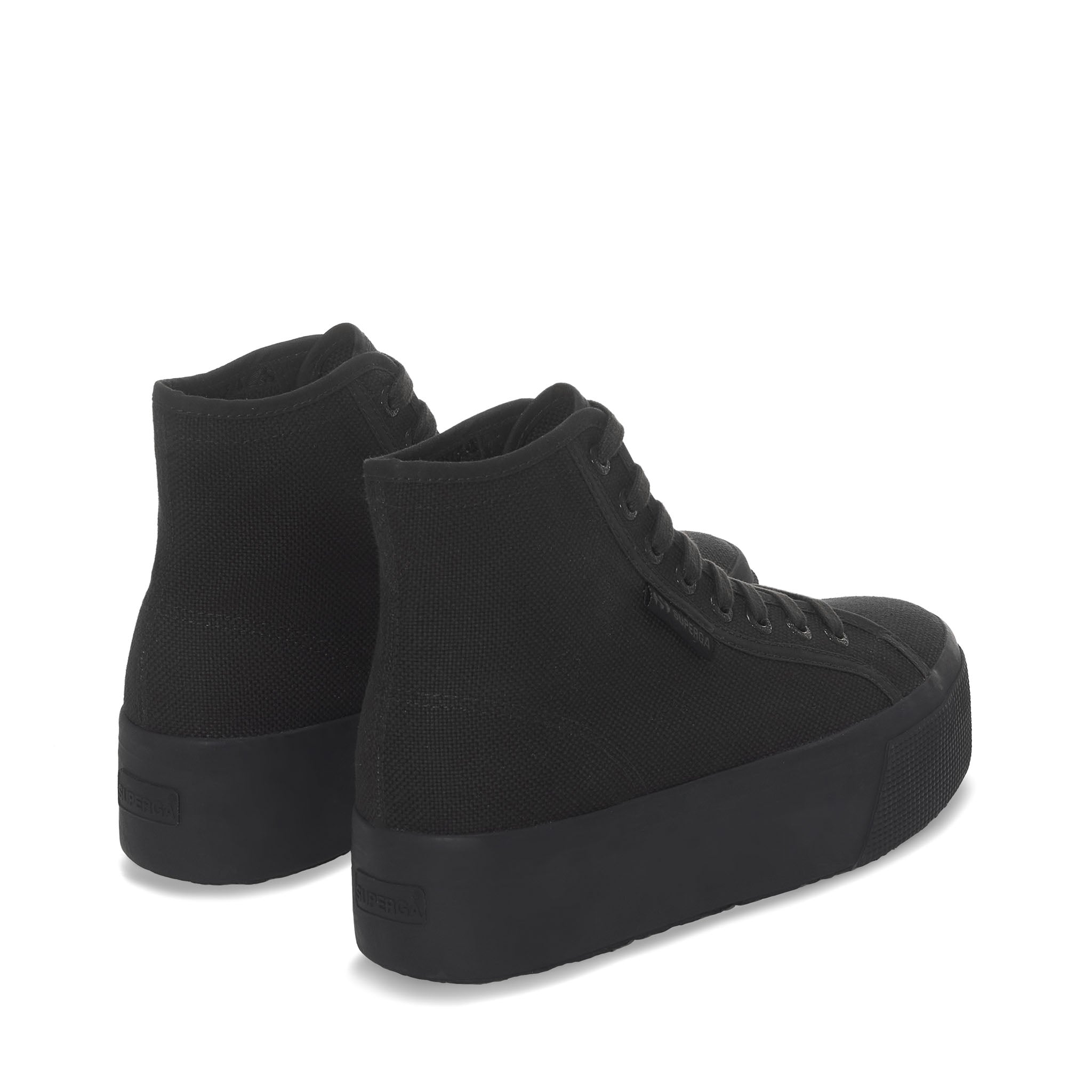 Superga 2708 High Top Sneakers - Total Black Bristol. Back view