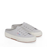 Superga 2402 Mule Sneakers - Grey Silver Avorio. Front view.