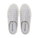 Superga 2402 Mule Sneakers - Grey Silver Avorio. Top view.