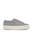 Superga 2740 Platform Sneakers - Grey Md Avorio. Side view.