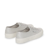 Superga 2750 Pearl Matte Canvas Sneakers - Grey Silver Avorio. Back view.