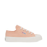 Superga 2630 Stripe Sneakers - Pink Peach Avorio. Side view.