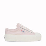 Superga 2631 Stripe Platform Sneakers - Pinkish Avorio. Side view.