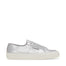 Superga 2750 Metallic Nappa Sneakers - Grey Silver Avorio. Side view.