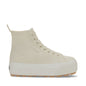 Superga 2708 High Top Tank Sneakers - Beige Natural Avorio Pearl Gum. Side view.