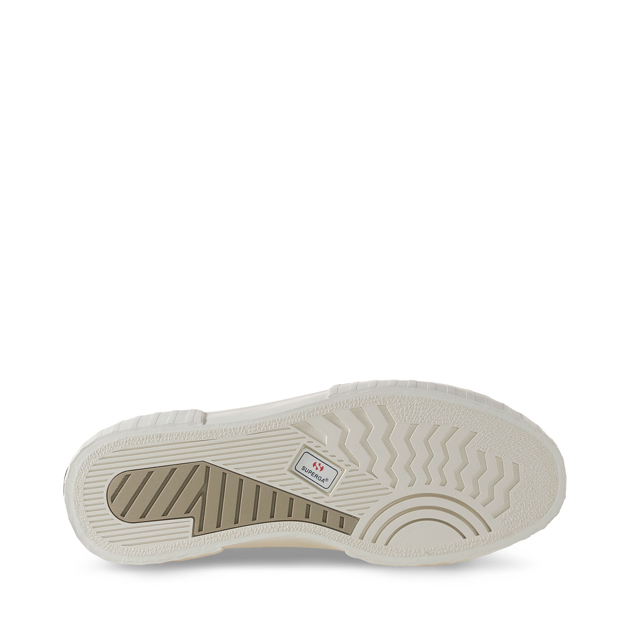 Superga 2631 Stripe Platform Sneakers - Grey Fossil Avorio. Bottom view.