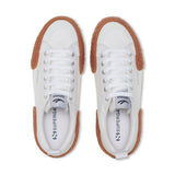 Superga 2660 Stripe Big Bumpers Sneakers - White Gum. Top view.