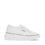 Superga 2287 Bubble Line Sneakers - White Black. Side view.