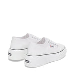 Superga 2287 Bubble Line Sneakers - White Black. Back view.