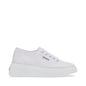 Superga 2287 Bubble Sneakers - White Grey Ash. Side view.