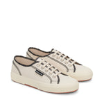 Superga 2294 Drill Overlock Stitching Sneakers - Raw Off White. Front view.