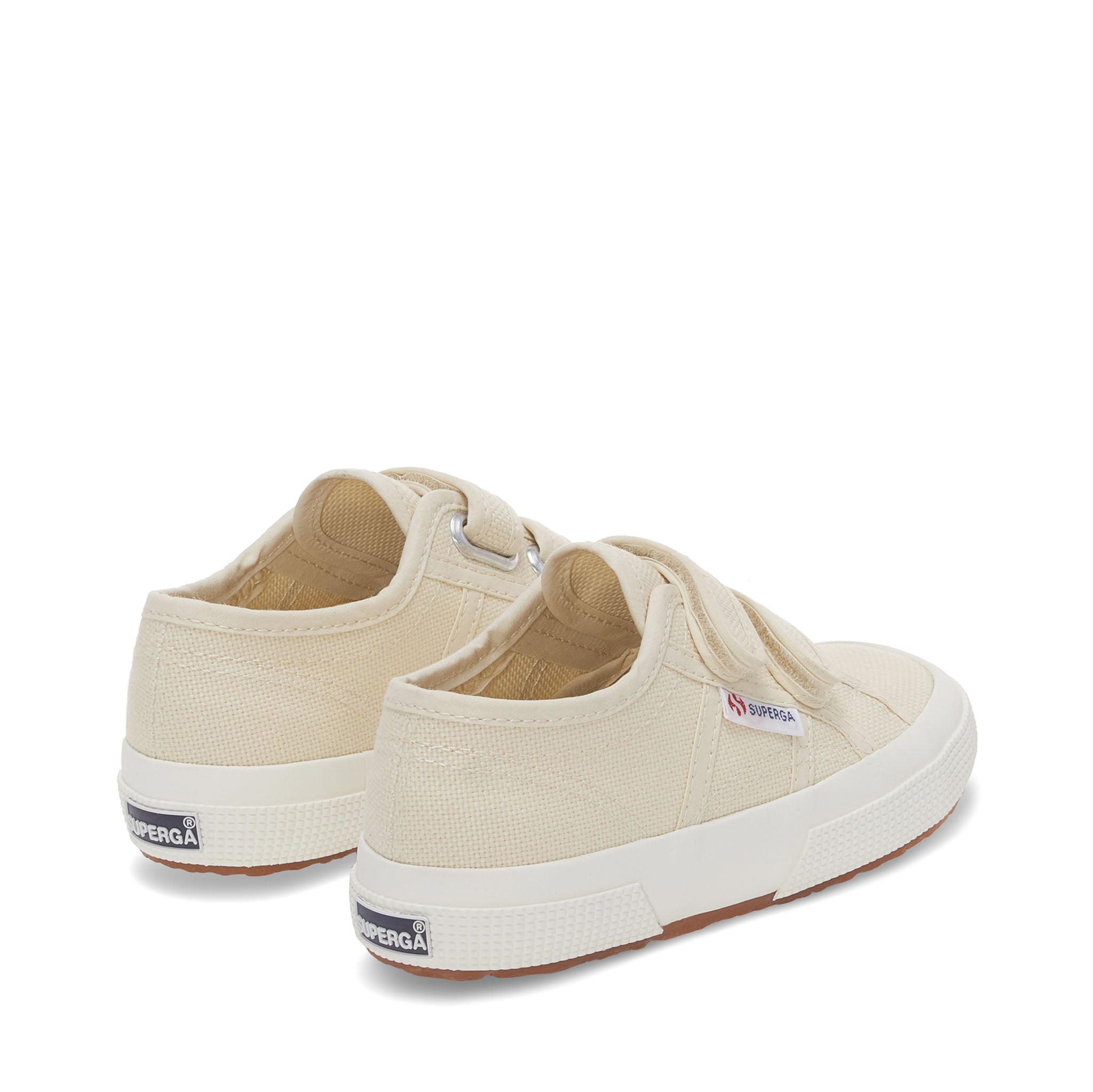 Superga 2750 Kids Cotjstrap Classic Sneakers - Eggshell. Back view.