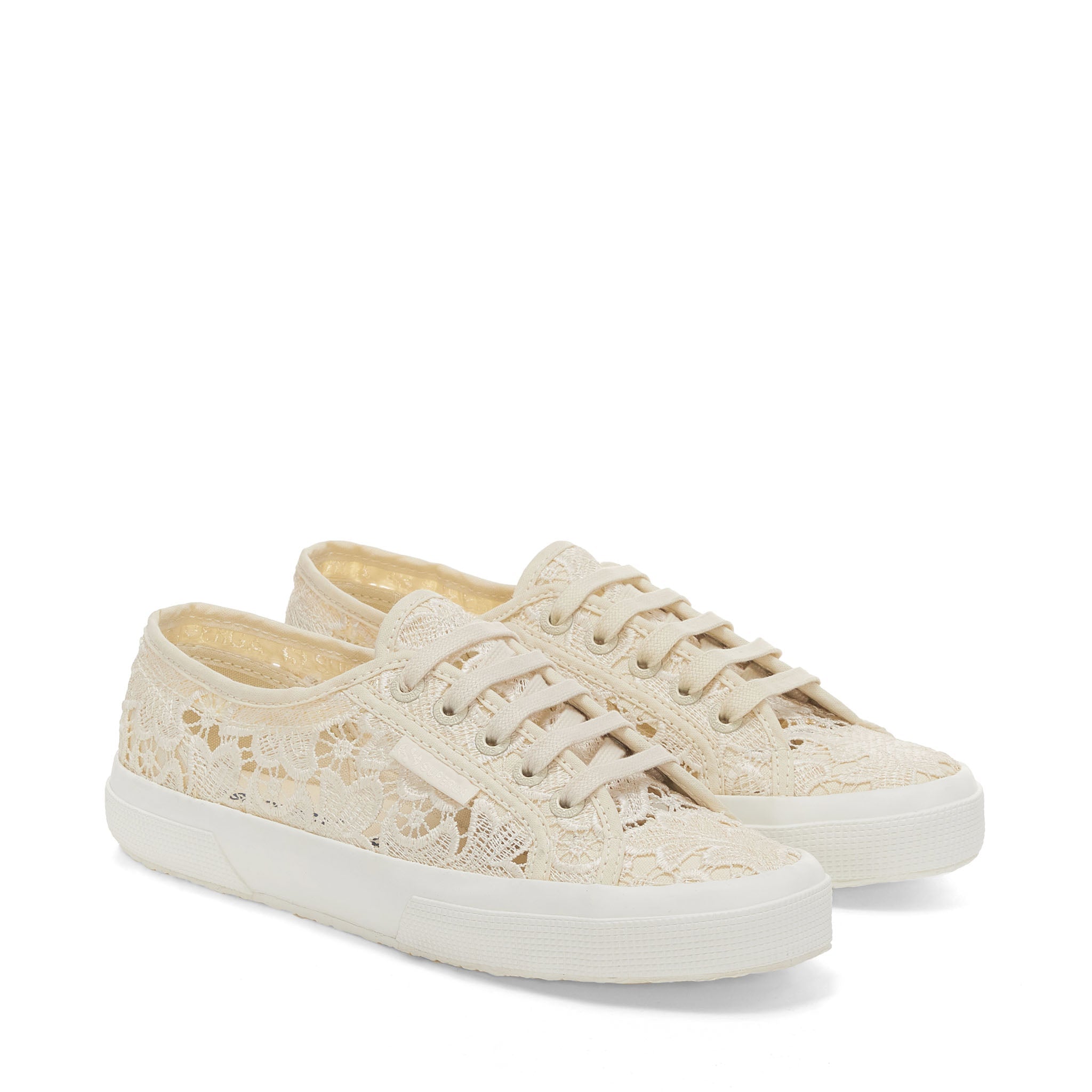 Superga 2750 Macrame Sneakers - Beige. Front view.