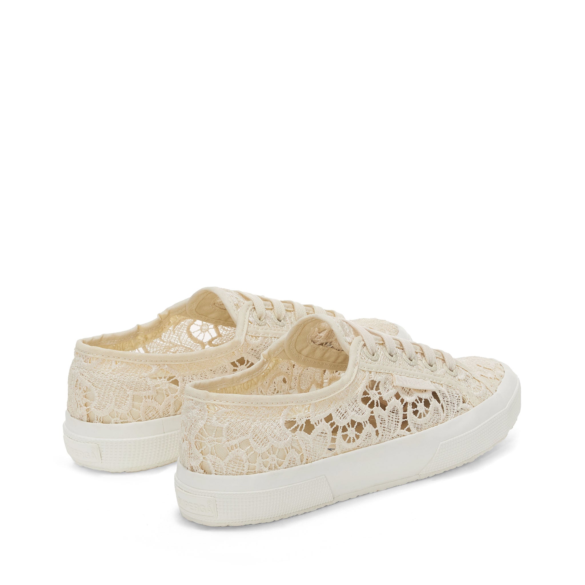 Superga 2750 Macrame Sneakers - Beige. Back view.