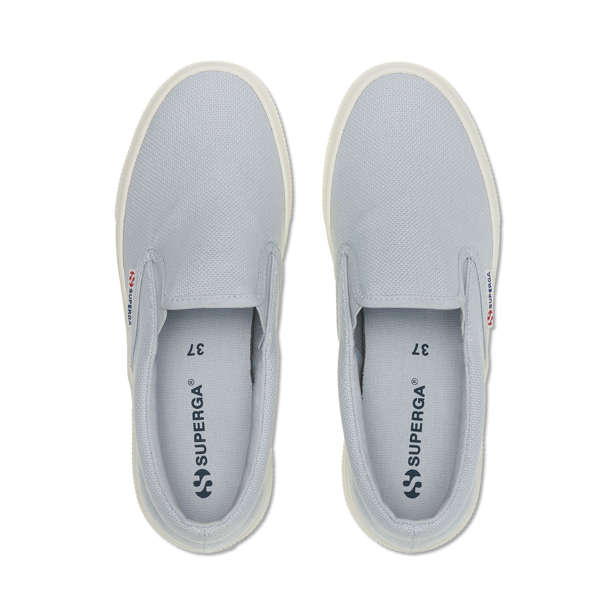 Superga 2740 Platform Slip-on Sneakers - Grey. Top view.